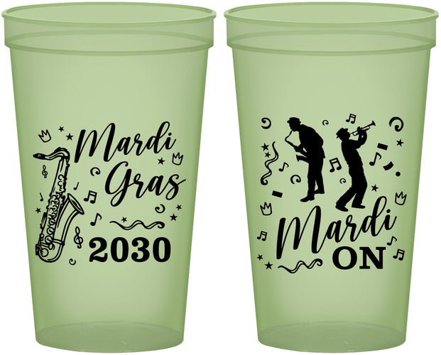 Custom Mardi Gras 22 oz Glow In The Dark Cups - Mardi On Jazz | 190019