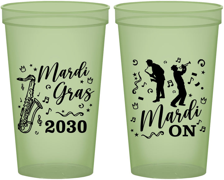 Custom Mardi Gras 22 oz Glow In The Dark Cups - Mardi On Jazz | 190019
