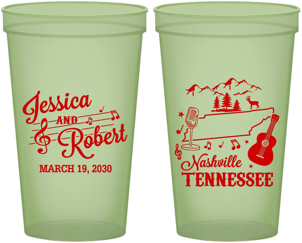 Custom Wedding 22 oz Glow In The Dark Cups - Tennessee | 191
