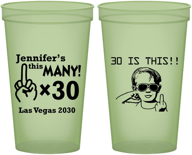 Custom Birthday 22 oz Glow In The Dark Cups - 30th | 20000