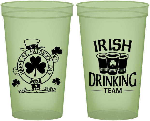 Custom St Patricks Day 22 oz Glow In The Dark Cups - Irish Drinking Team | 200006
