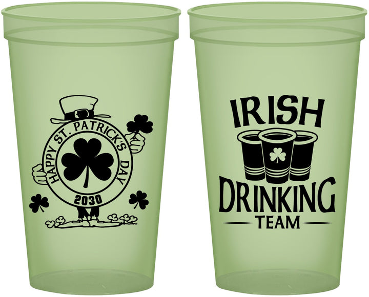 Custom St Patricks Day 22 oz Glow In The Dark Cups - Irish Drinking Team | 200006