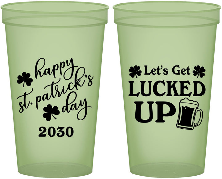 Custom St Patricks Day 22 oz Glow In The Dark Cups - Lucked Up | 200007