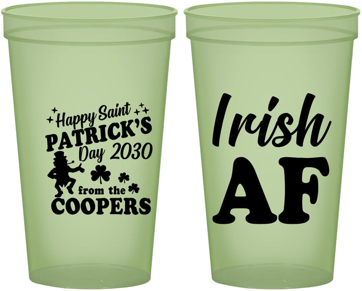 Custom St Patricks Day 22 oz Glow In The Dark Cups - Irish Af Leprechaun | 200012