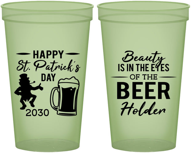Custom St Patricks Day 22 oz Glow In The Dark Cups - Leprechaun | 200019