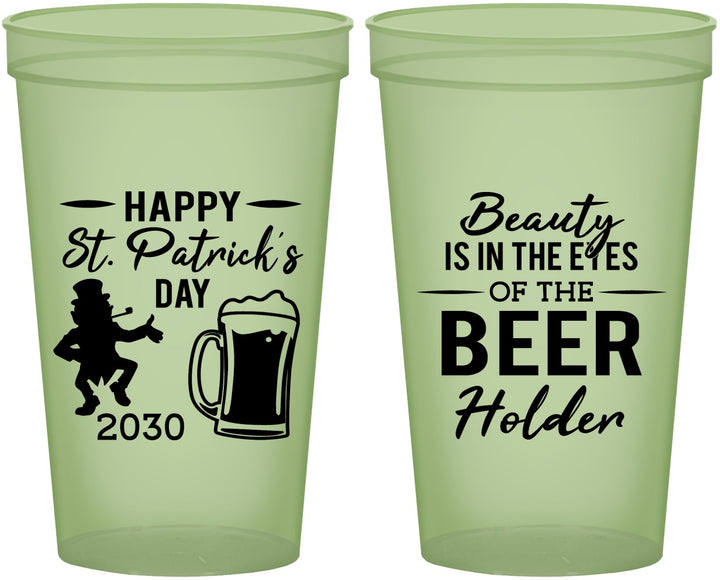 Custom St Patricks Day 22 oz Glow In The Dark Cups - Leprechaun | 200019