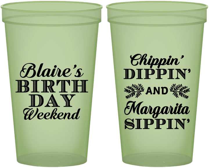 Custom Birthday 22 oz Glow In The Dark Cups - Chippin Dippin Sippin | 20008