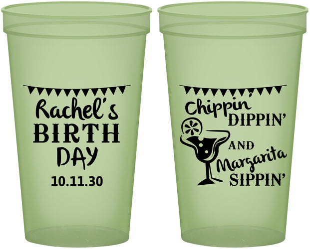 Custom Birthday 22 oz Glow In The Dark Cups - Fiesta Margarita | 20009