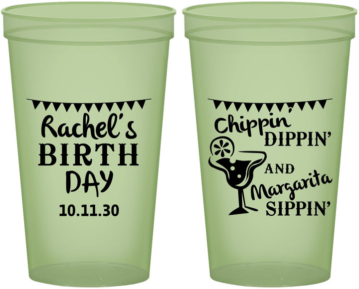 Custom Birthday 22 oz Glow In The Dark Cups - Fiesta Margarita | 20009