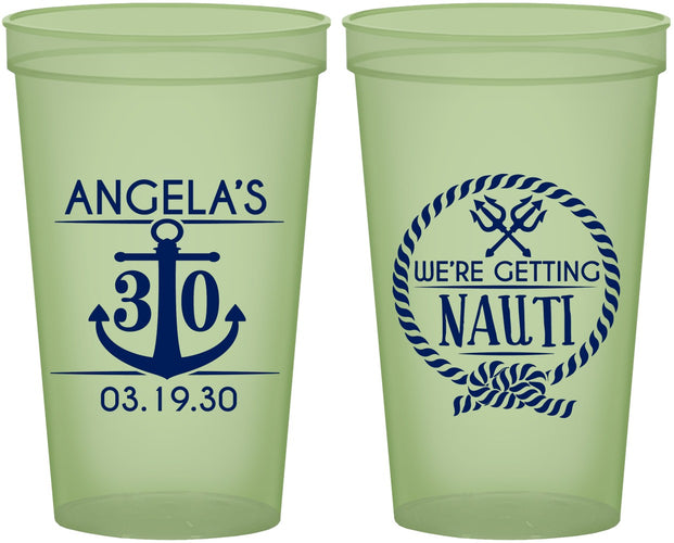 Custom Birthday 22 oz Glow In The Dark Cups - 30th Nautical | 20010