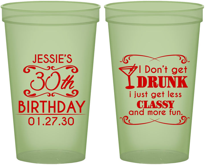 Custom Birthday 22 oz Glow In The Dark Cups - Dirty 30 | 20011