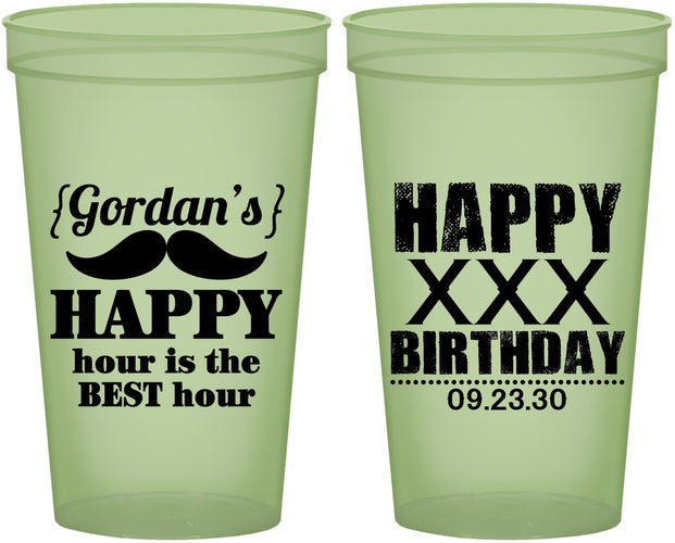 Custom Birthday 22 oz Glow In The Dark Cups - 30th | 20013
