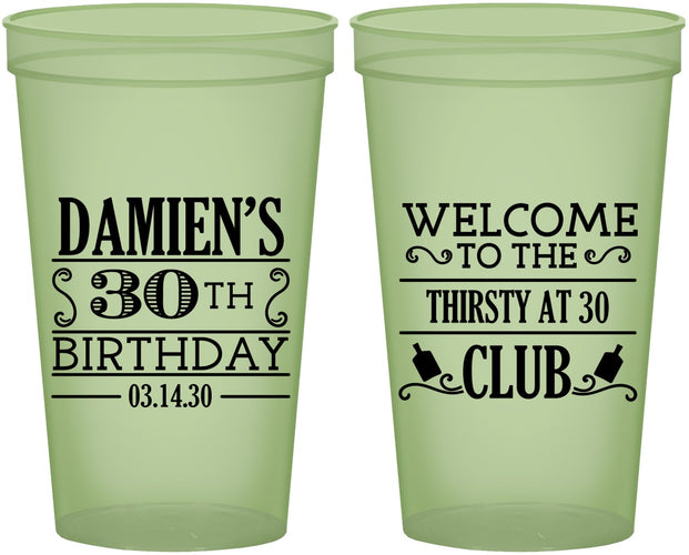 Custom Birthday 22 oz Glow In The Dark Cups - 30th | 20016