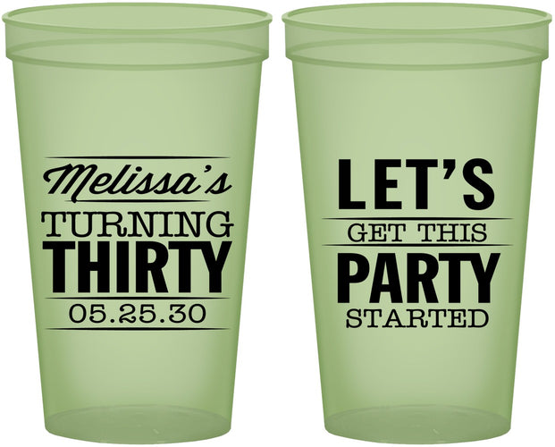 Custom Birthday 22 oz Glow In The Dark Cups - 30th | 20017