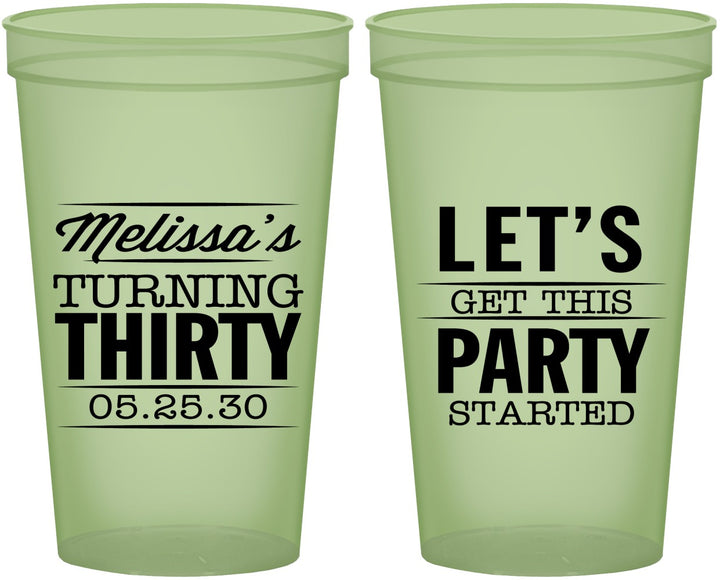Custom Birthday 22 oz Glow In The Dark Cups - 30th | 20017