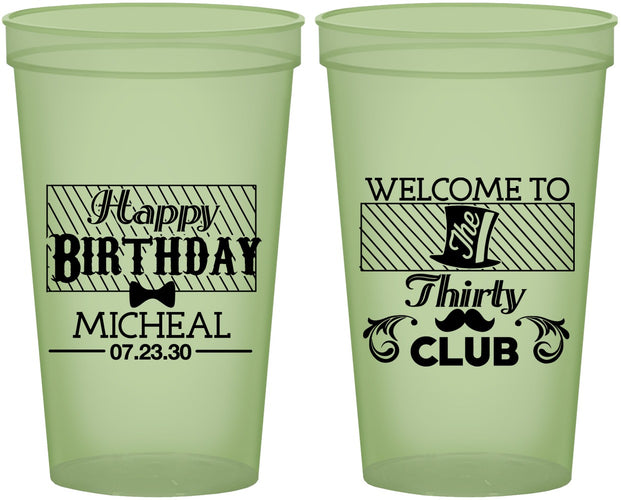 Custom Birthday 22 oz Glow In The Dark Cups - 30th | 20018