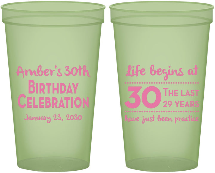 Custom Birthday 22 oz Glow In The Dark Cups - 30th The Last 29 Years | 20019