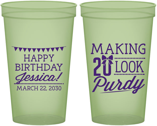 Custom Birthday 22 oz Glow In The Dark Cups - 20th | 20021