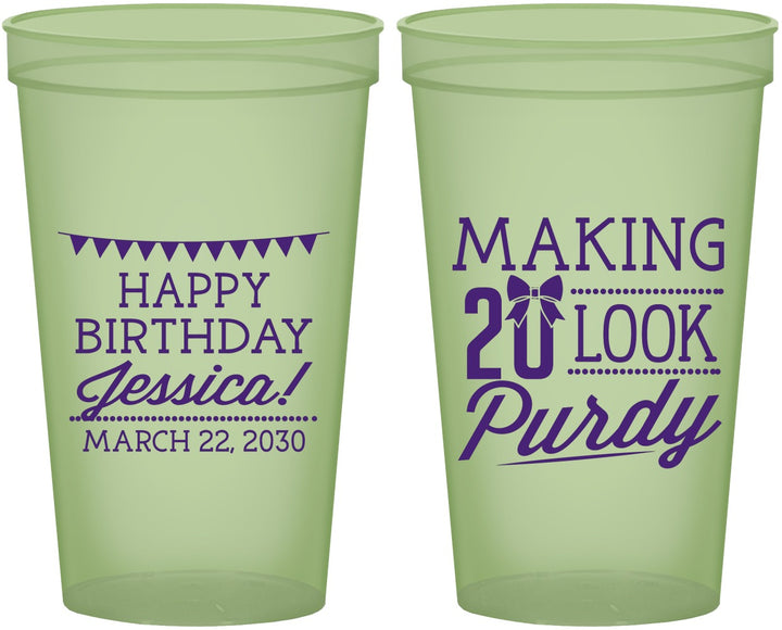 Custom Birthday 22 oz Glow In The Dark Cups - 20th | 20021