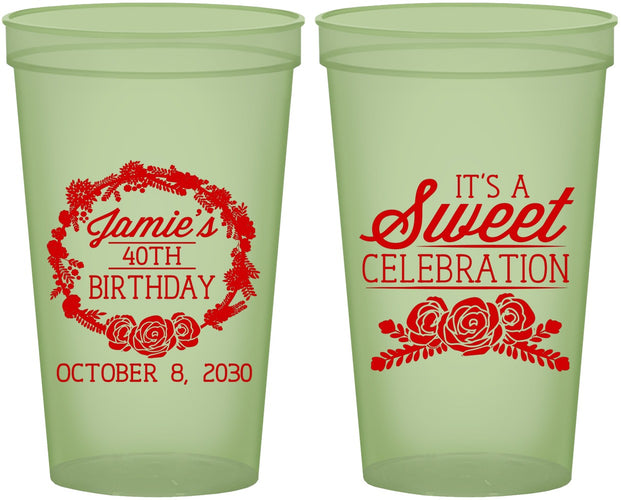 Custom Birthday 22 oz Glow In The Dark Cups - 40th | 20040