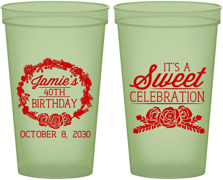 Custom Birthday 22 oz Glow In The Dark Cups - 40th | 20040