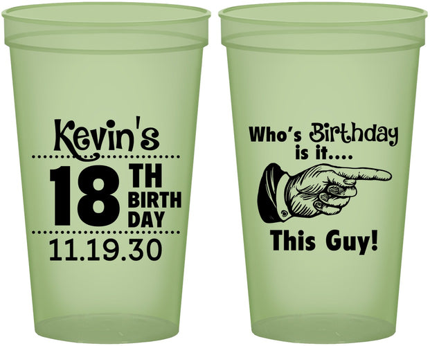 Custom Birthday 22 oz Glow In The Dark Cups - 18th | 20046