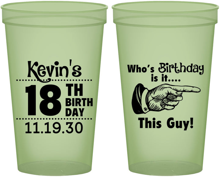 Custom Birthday 22 oz Glow In The Dark Cups - 18th | 20046