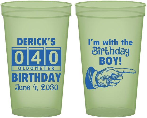 Custom Birthday 22 oz Glow In The Dark Cups - 40th | 20047