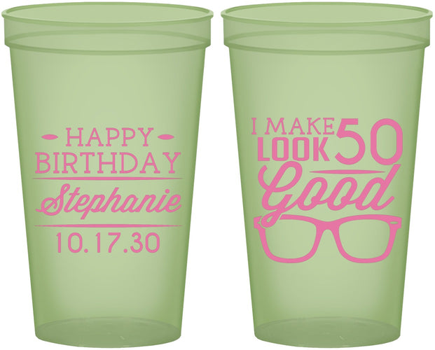 Custom Birthday 22 oz Glow In The Dark Cups - 50th | 20049