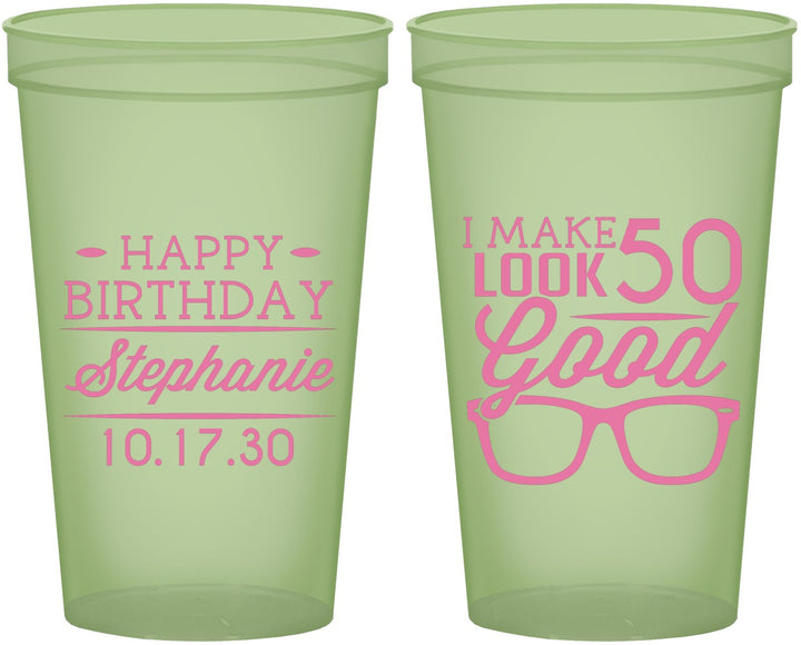 Custom Birthday 22 oz Glow In The Dark Cups - 50th | 20049