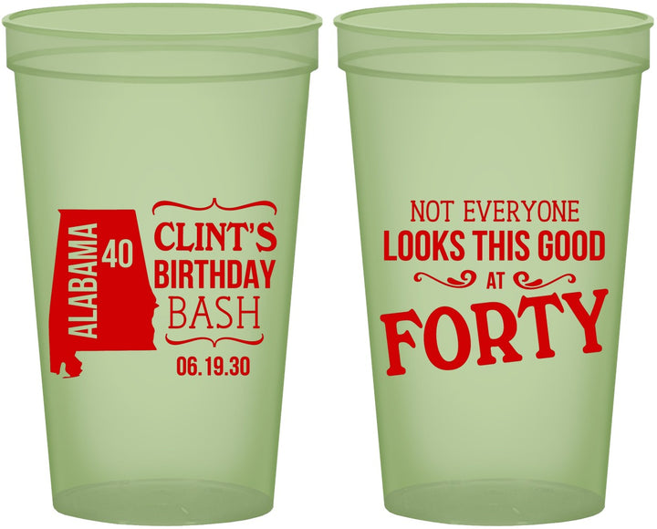 Custom Birthday 22 oz Glow In The Dark Cups - 40th | 20050