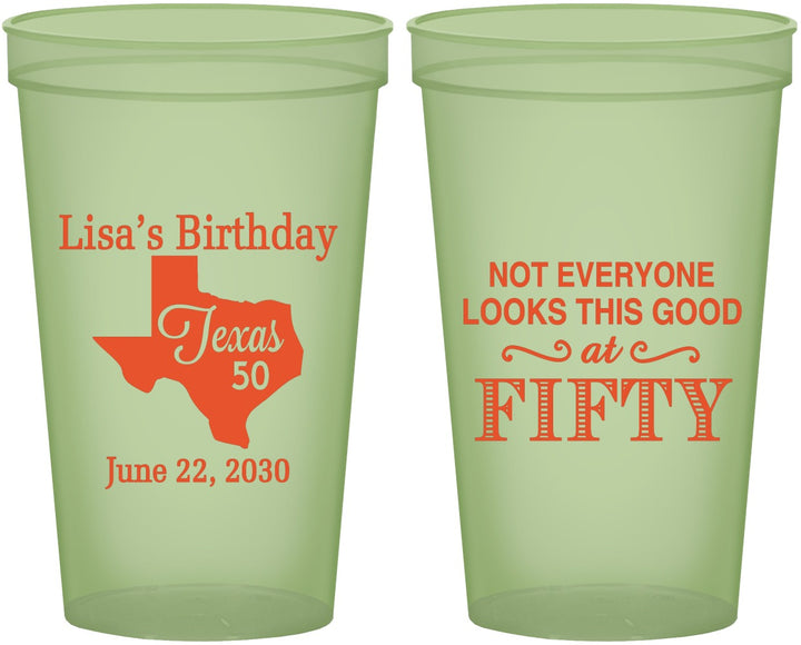 Custom Birthday 22 oz Glow In The Dark Cups - 50th | 20051
