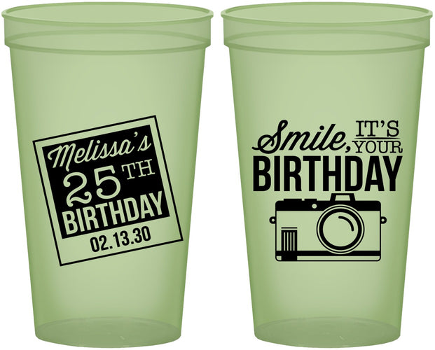 Custom Birthday 22 oz Glow In The Dark Cups - 25th | 20053