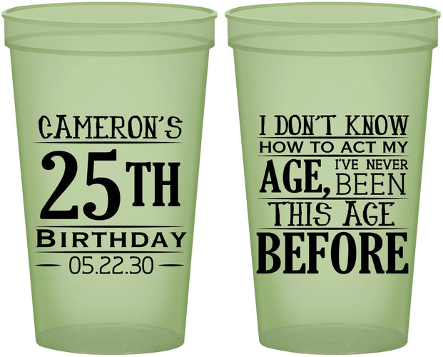 Custom Birthday 22 oz Glow In The Dark Cups - 25th | 20054