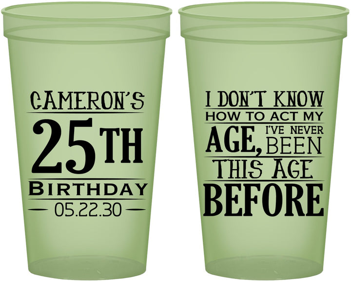 Custom Birthday 22 oz Glow In The Dark Cups - 25th | 20054