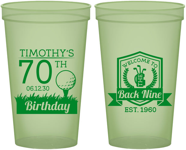 Custom Birthday 22 oz Glow In The Dark Cups - 70th Golf | 20061
