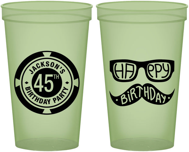 Custom Birthday 22 oz Glow In The Dark Cups - 45th Las Vegas | 20064
