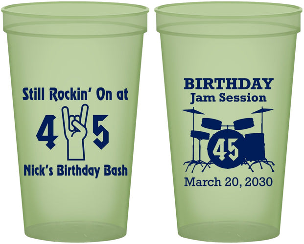 Custom Birthday 22 oz Glow In The Dark Cups - 45th Jam Session | 20069