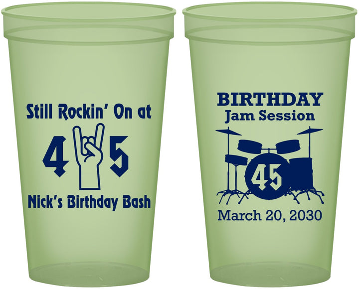 Custom Birthday 22 oz Glow In The Dark Cups - 45th Jam Session | 20069