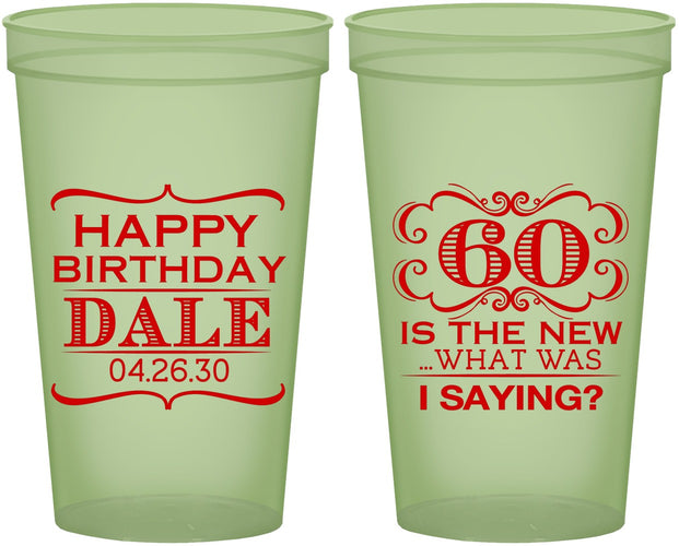 Custom Birthday 22 oz Glow In The Dark Cups - 60th | 20070