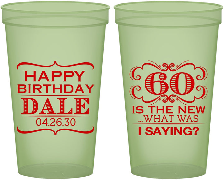 Custom Birthday 22 oz Glow In The Dark Cups - 60th | 20070