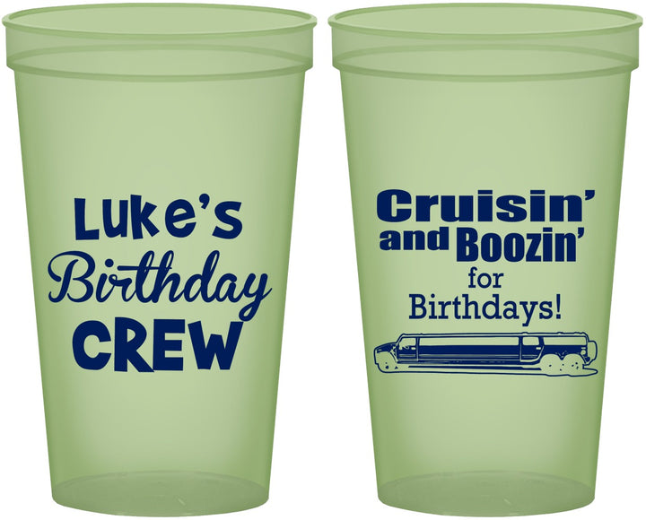 Custom Birthday 22 oz Glow In The Dark Cups - Crusin Boozin | 20073