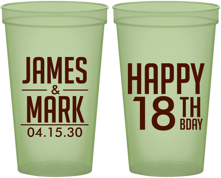 Custom Birthday 22 oz Glow In The Dark Cups - 18th | 20074