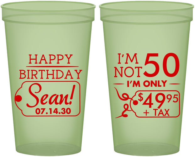 Custom Birthday 22 oz Glow In The Dark Cups - 50th | 20080