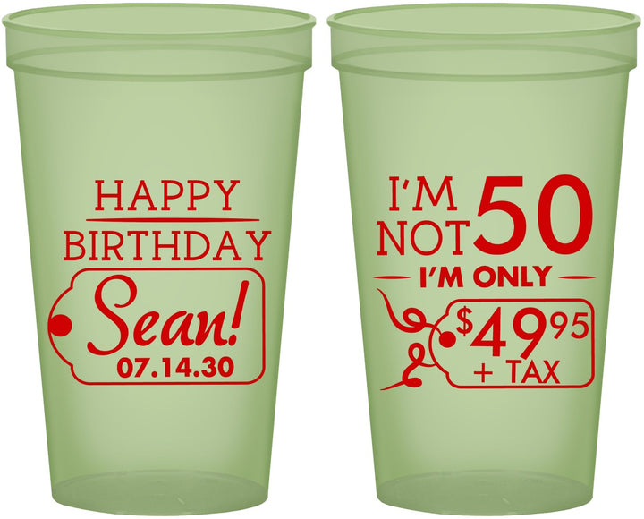 Custom Birthday 22 oz Glow In The Dark Cups - 50th | 20080
