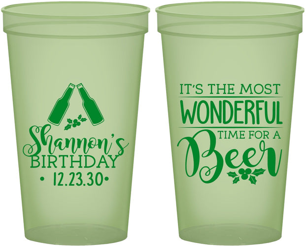 Custom Birthday 22 oz Glow In The Dark Cups - Christmas | 20082