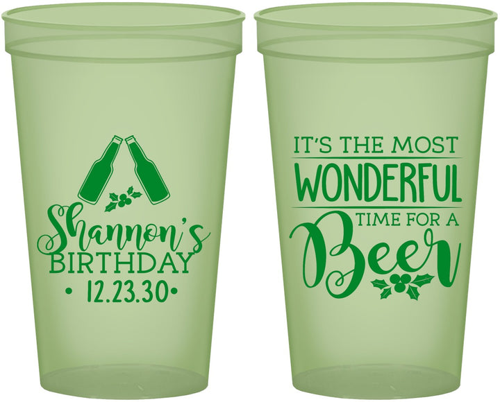 Custom Birthday 22 oz Glow In The Dark Cups - Christmas | 20082