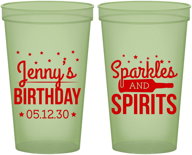 Custom Birthday 22 oz Glow In The Dark Cups - Sparkles Spirits | 20083