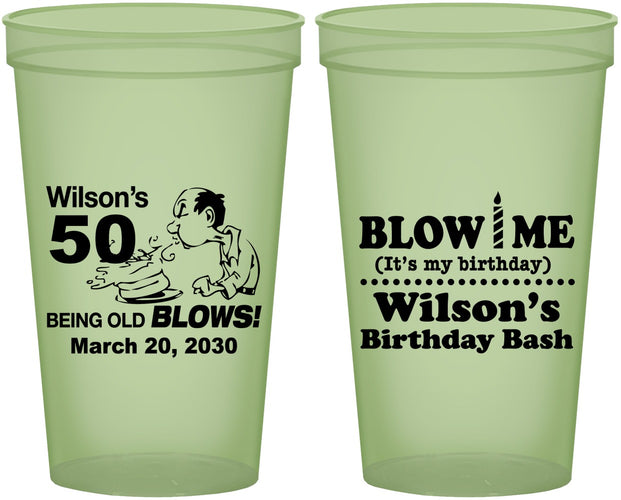 Custom Birthday 22 oz Glow In The Dark Cups - 50th | 20085