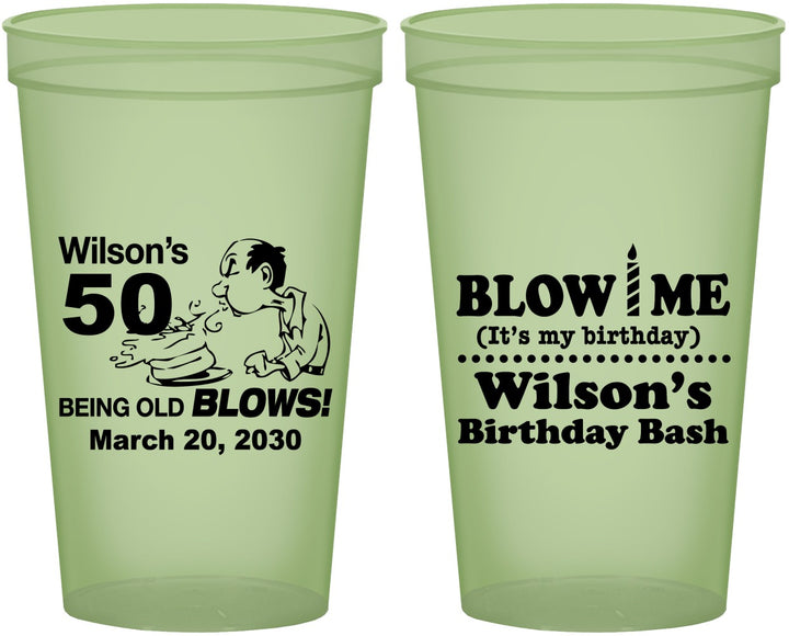 Custom Birthday 22 oz Glow In The Dark Cups - 50th | 20085